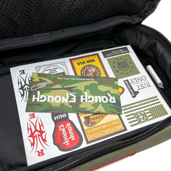 Rough Enough Small Tool Bag Pouch Zipper Big Pencil Case Set of Two Olive Green - Picture 15 of 16